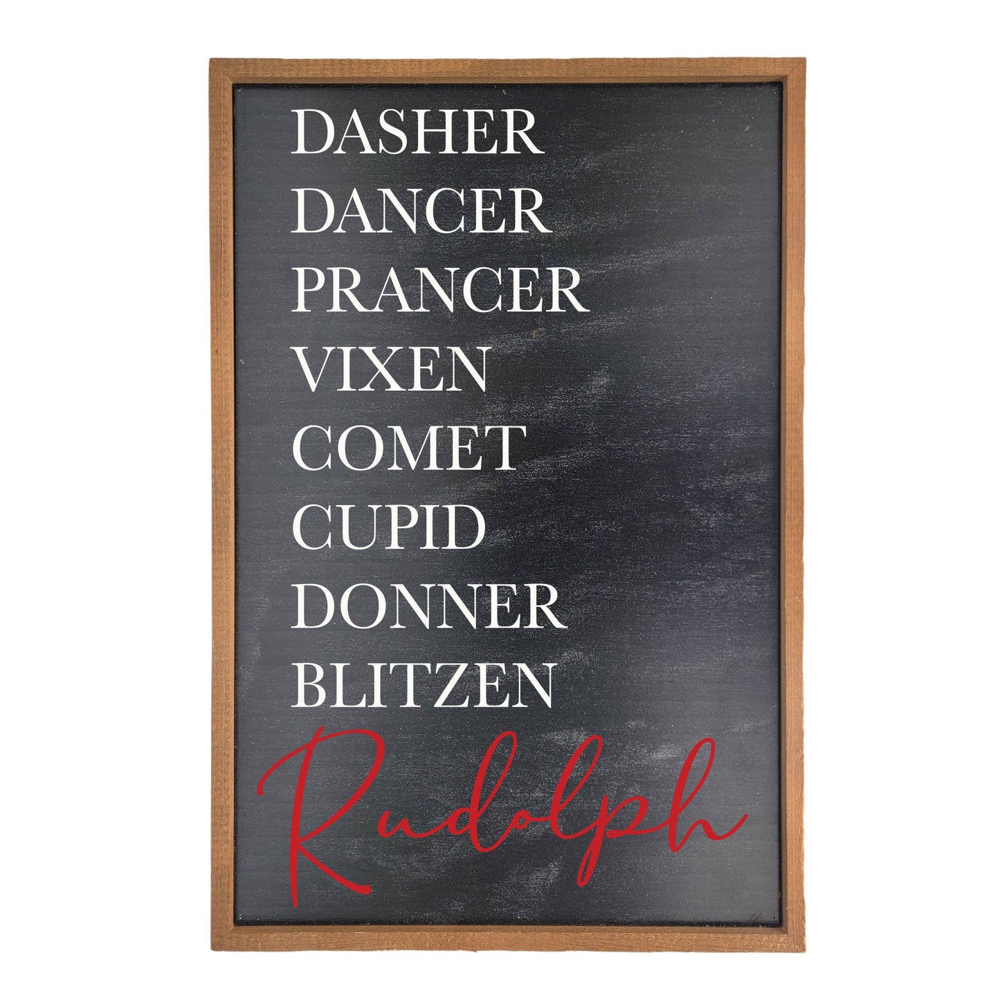 Rudolph Reindeer List Holiday Signs - Christmas Decor