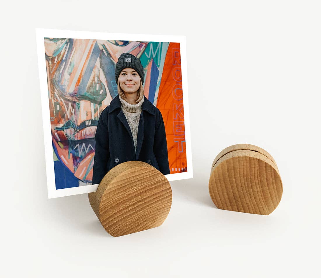 Moon Block Wooden Photo Holder