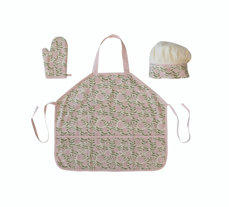 Kids Floral Apron Set, The Feathered Farmhouse