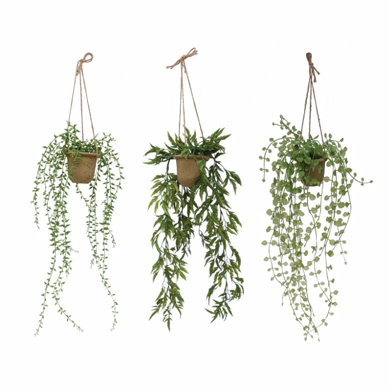 Hanging Faux Ivy + Succulent, The Feathered Farmhouse