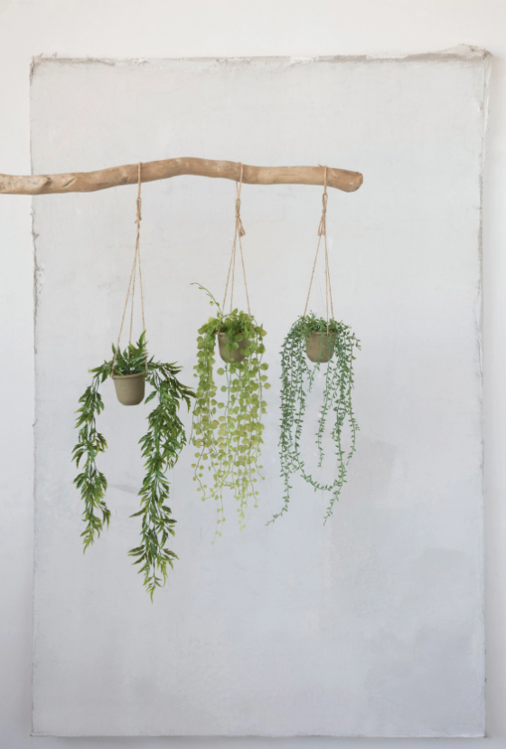 hanging fake succulent plants Hanging Faux Ivy + Succulent, The Feathered Farmhouse – The Feathered Farmhouse