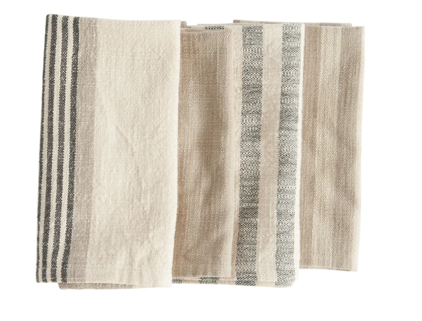 Striped Napkin Set, Feathered Farmhouse
