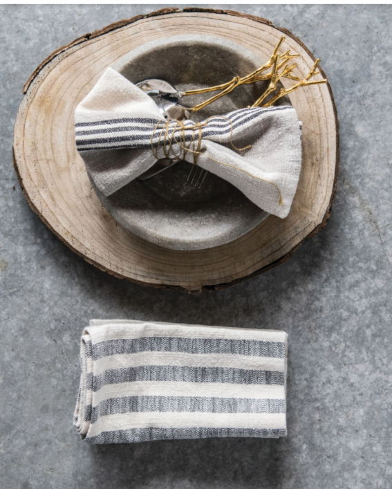 Striped Napkin Set, Feathered Farmhouse