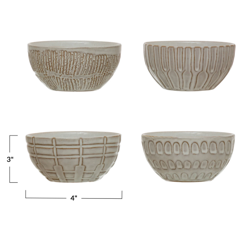 Stoneware Bowls, Feathered Farmhouse