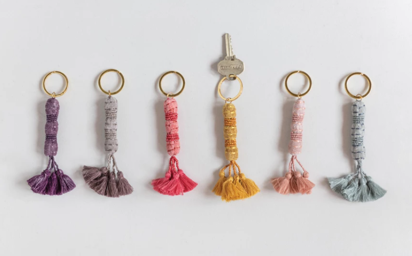 Beaded Avila Key Chain, Feathered Farmhouse