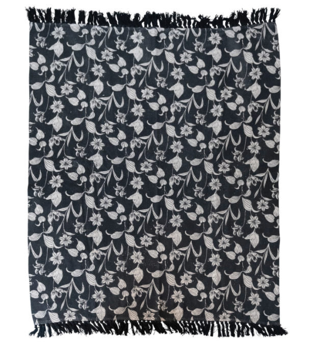 Floral Fringe Throw, Feathered Farmhouse