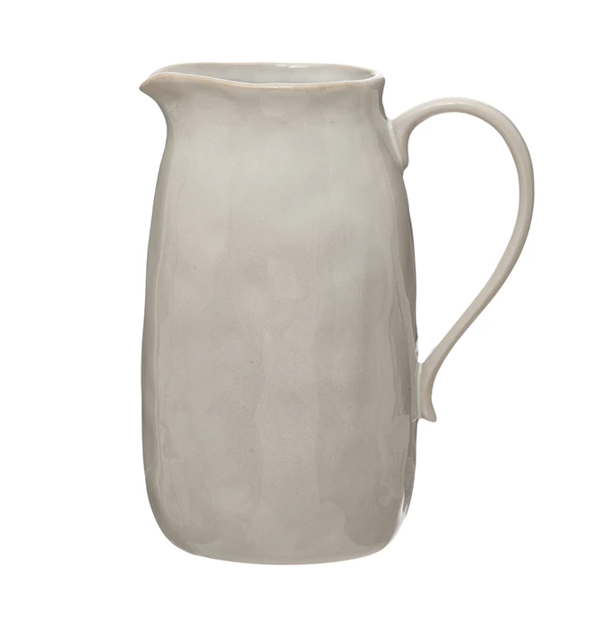Stoneware Pitcher, Feathered Farmhouse