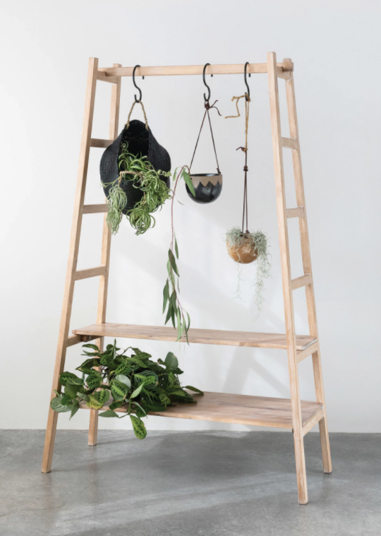 Hanging Stoneware Planters, Feathered Farmhouse