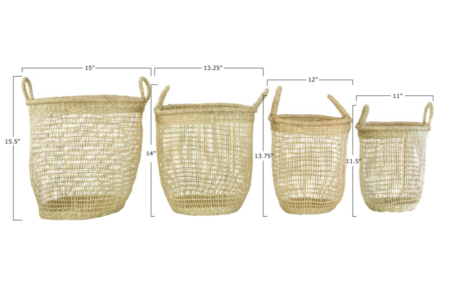 Hand-Woven Baskets, Feathered Farmhouse