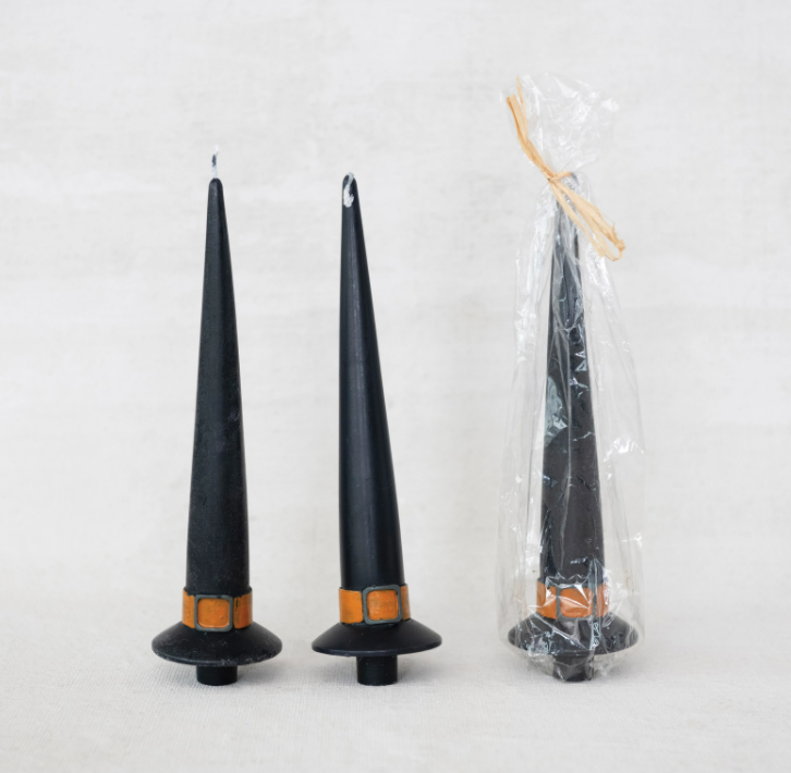 Witch Hat Taper Candles, Feathered Farmhouse