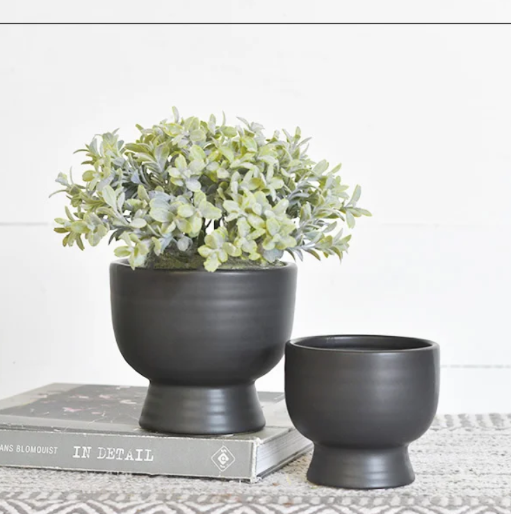 Black Round Planters