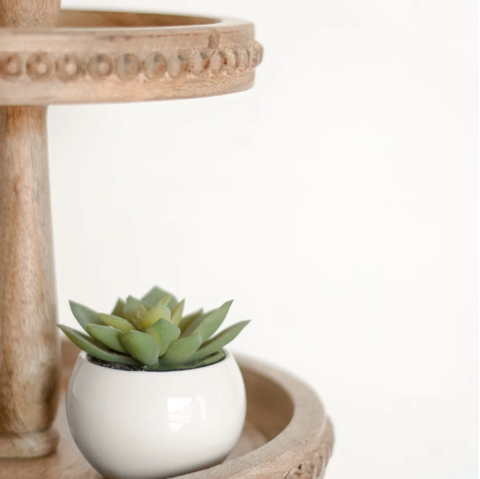 3 Tier Wood Riser, Feathered Farmhouse