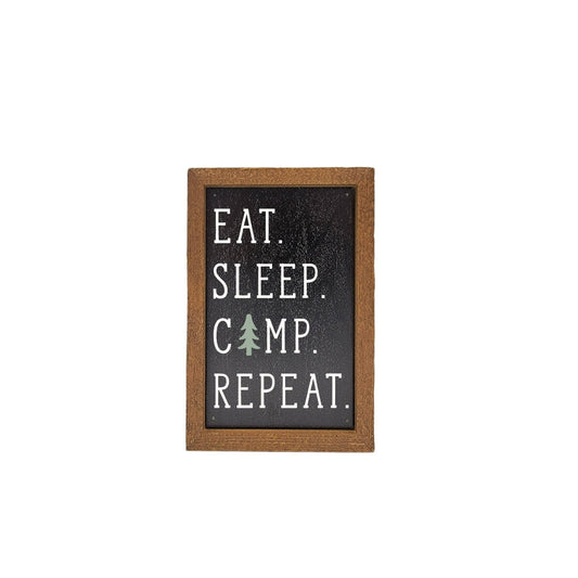Home Accent Eat Sleep Camp Repeat At Desk Sign Décor