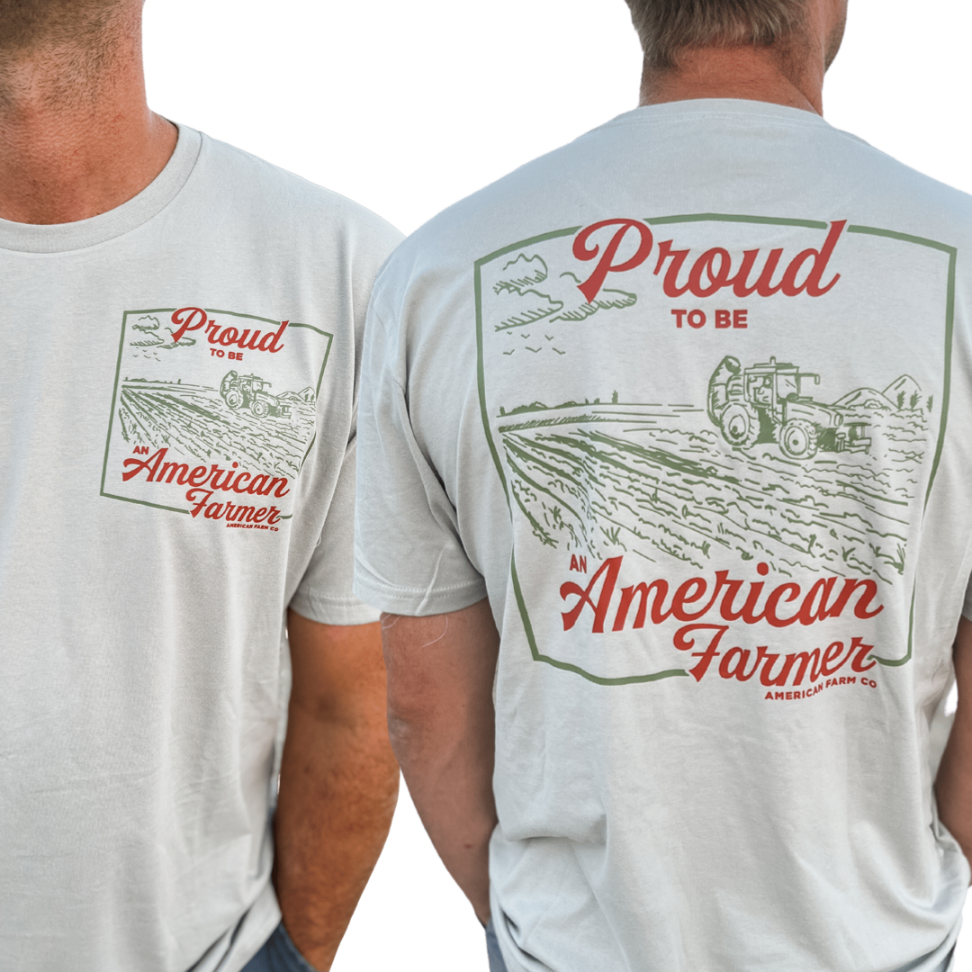 Western 'Proud American Farmer' Stone Graphic Tee