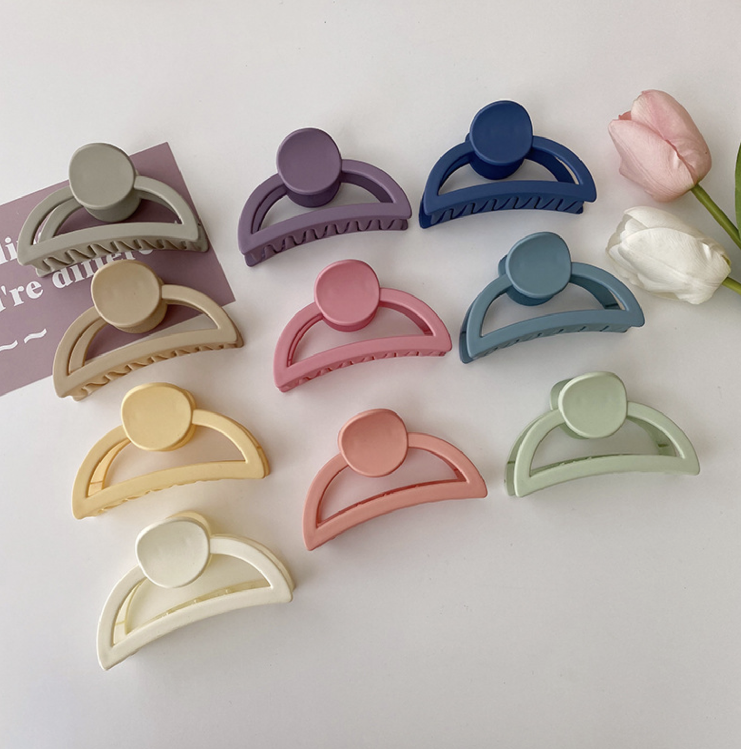 Matte Half Moon Hair Clips