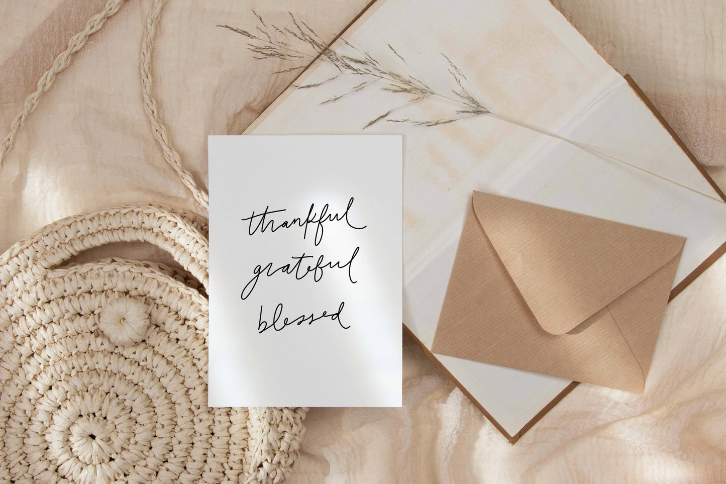Thankful, Grateful, Blessed Thank You Card