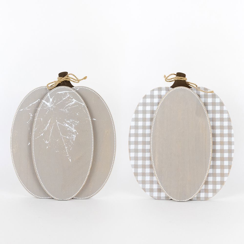 Wood Pumpkin, Feathered Farmhouse