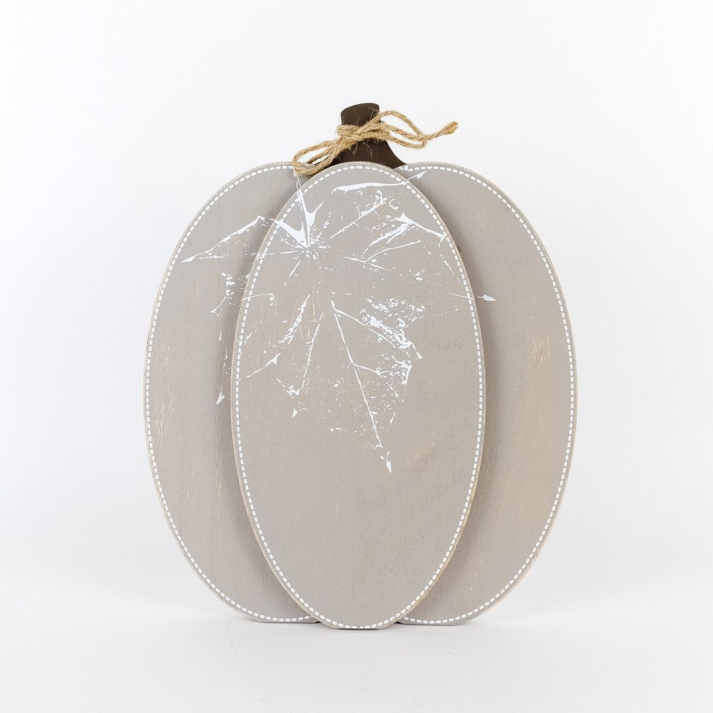 Wood Pumpkin, Feathered Farmhouse
