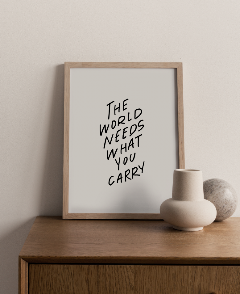 What You Carry Print B&W | Christian Print Decor | Gift