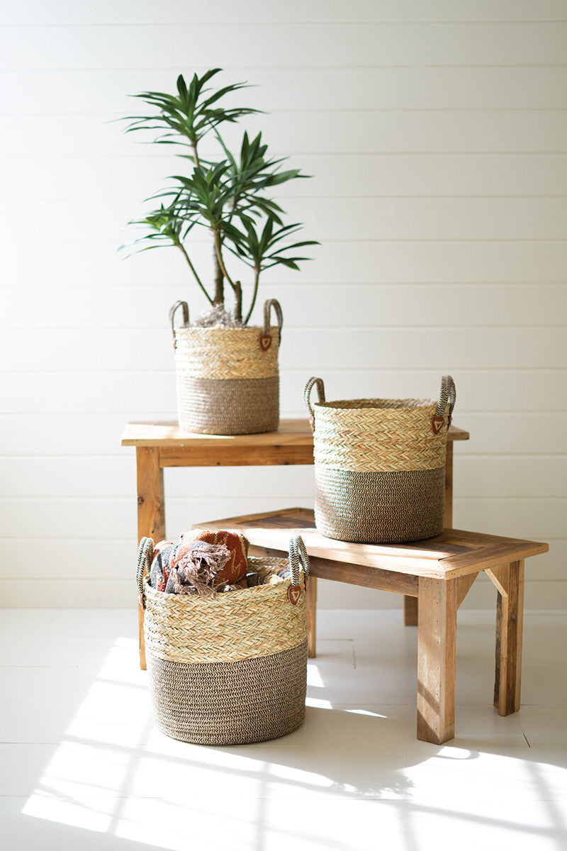 Seagrass Woven Basket w/ Handles