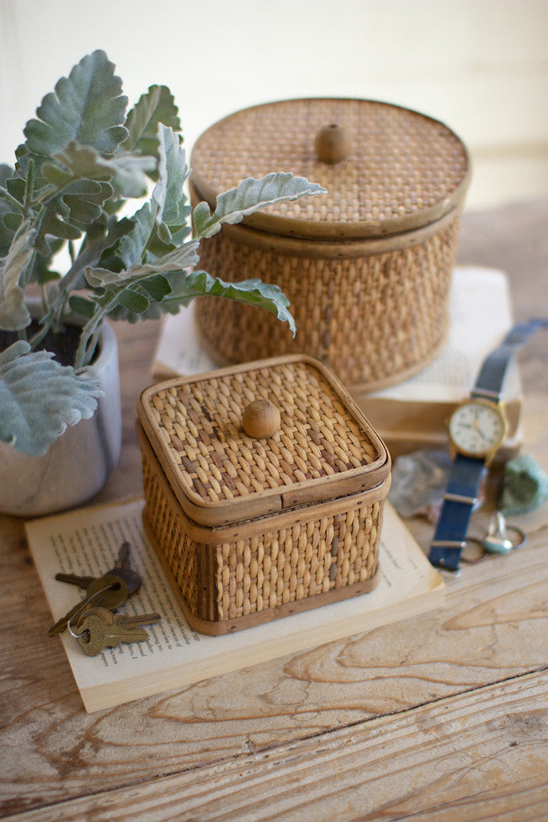 Woven Cane Box, The Feathered Farmhouse