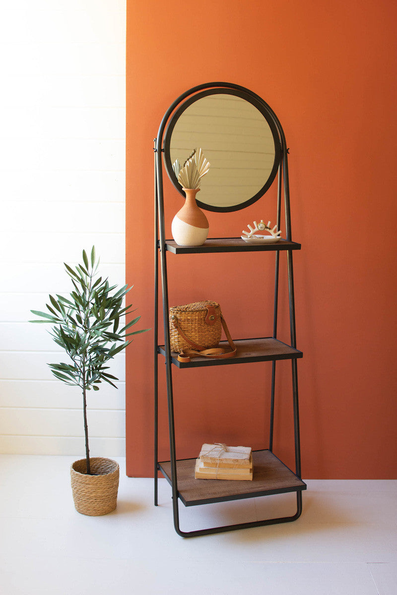 Leaning Mirror w/ Shelves