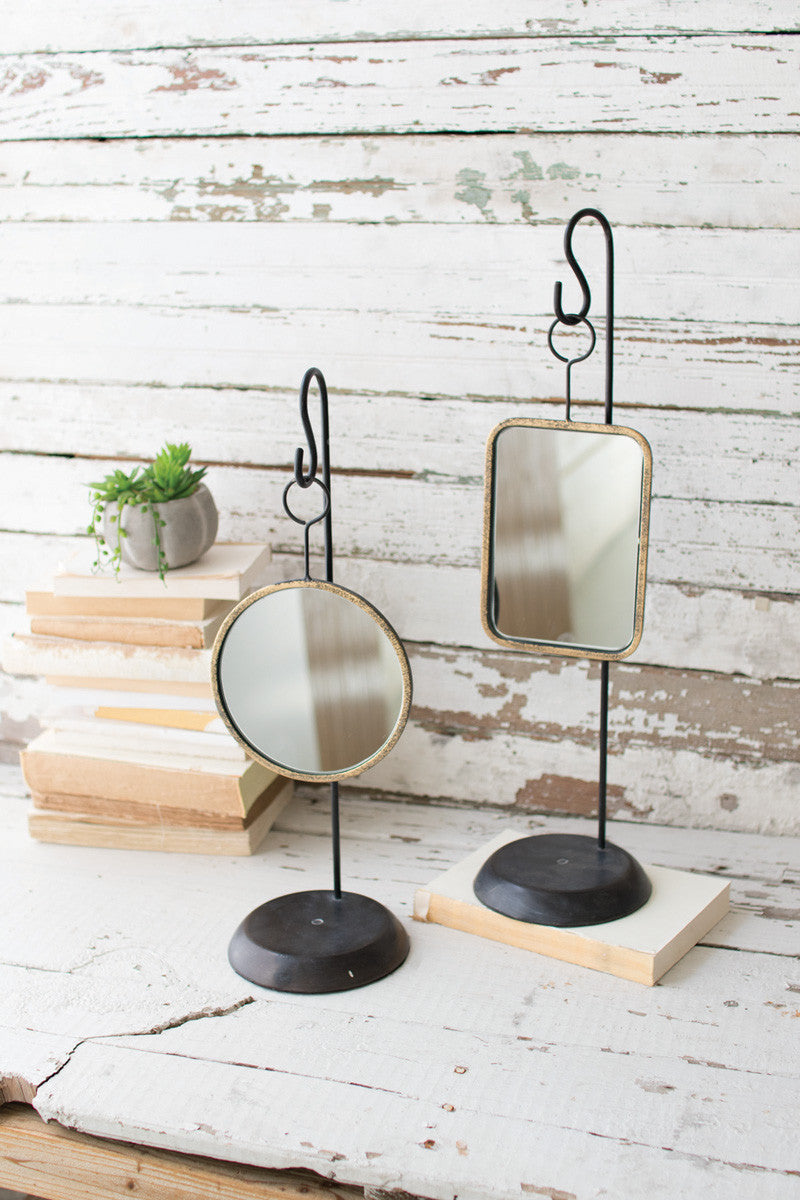 Tabletop Metal Mirrors, Feathered Farmhouse
