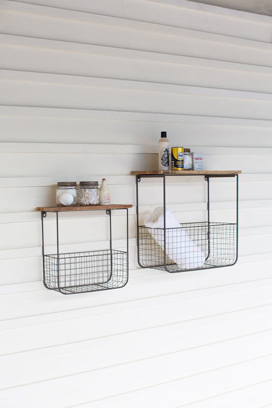 wire basket shelves, the feathered farmhouse