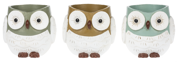 Owl Planter Pot, Feathered Farmhouse
