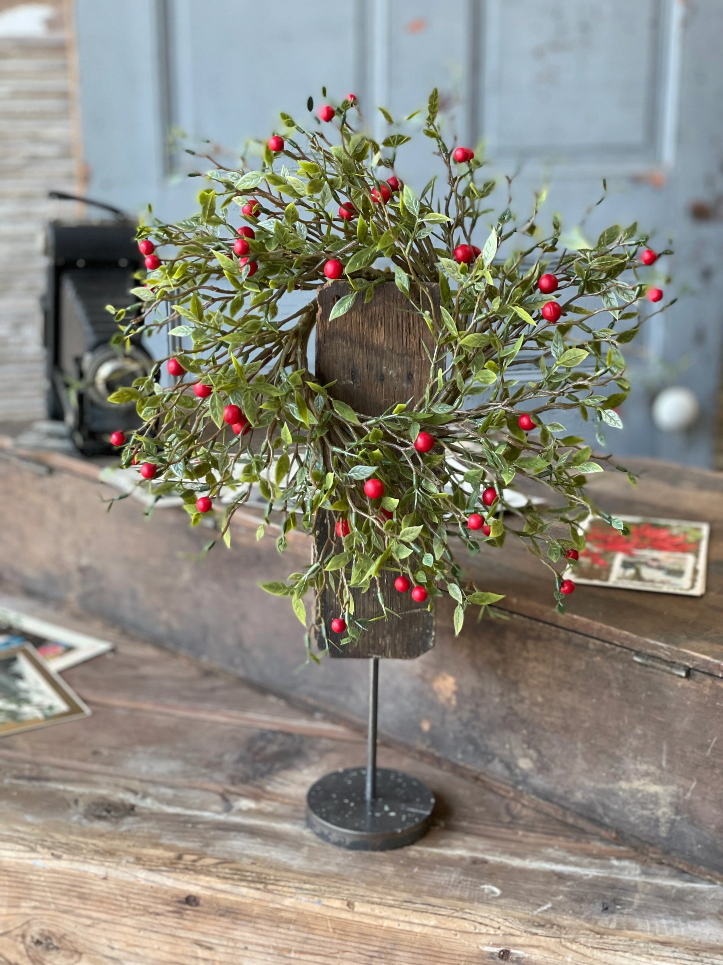 Blaze Berry Candle Ring, Feathered Farmhouse