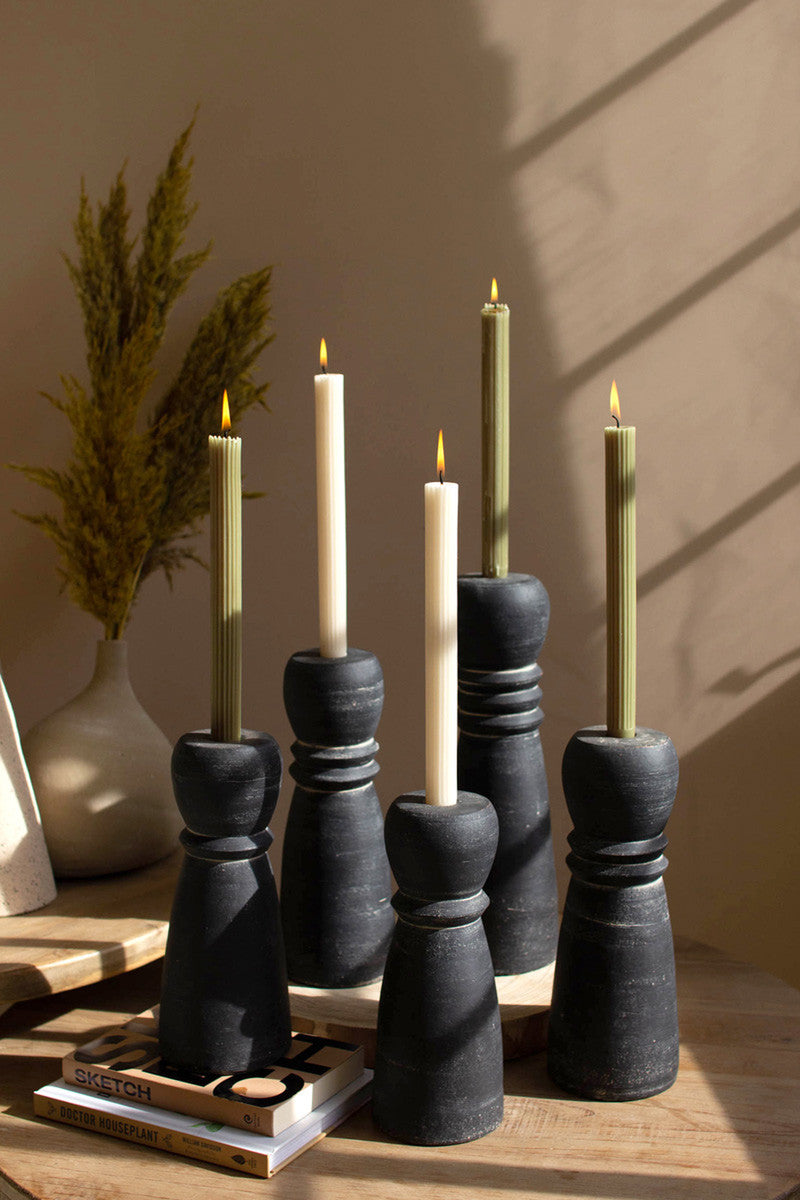 Black Clay Taper Holders