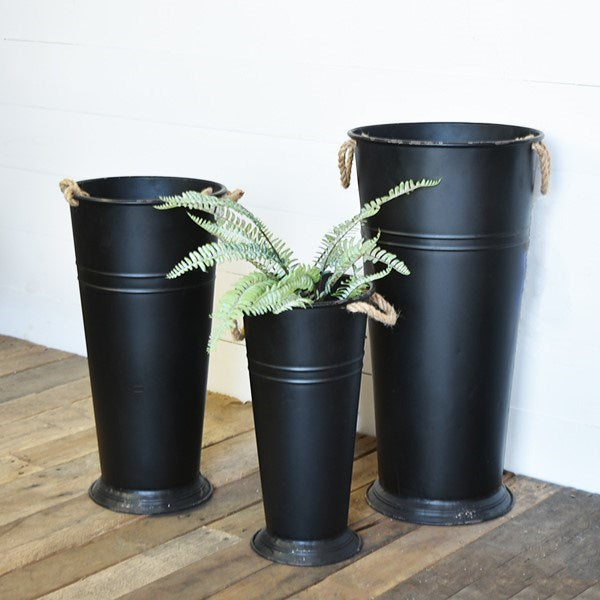 Old Black Tall Pots