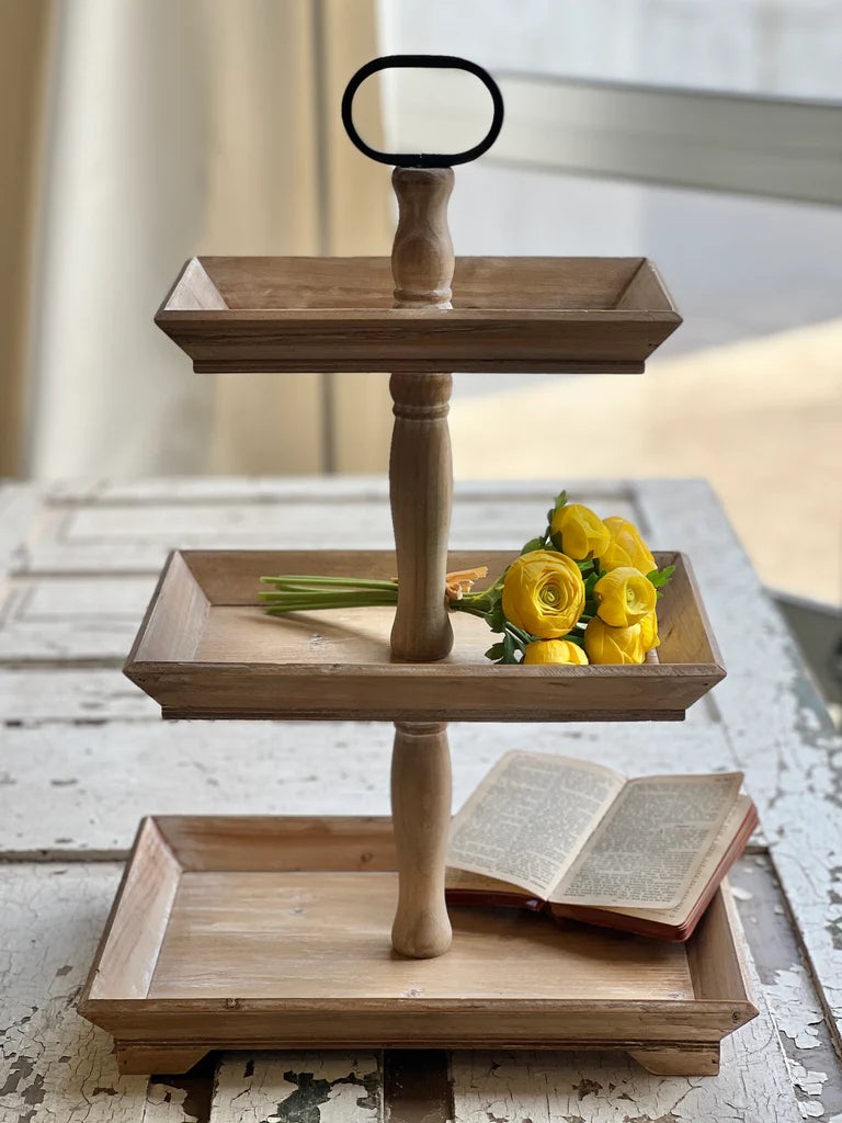 Three Tier Beveled Tray – The Feathered Farmhouse