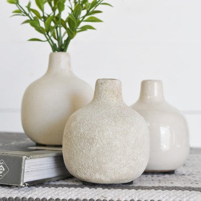 White Ball Vases
