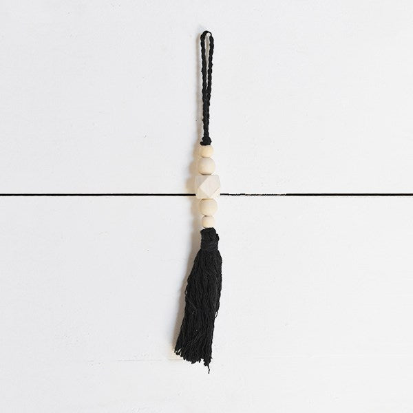 Beaded Black Tassel