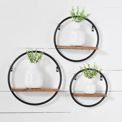 round hanging plant shelf Round Wall Shelves, Feathered Farmhouse – The Feathered Farmhouse