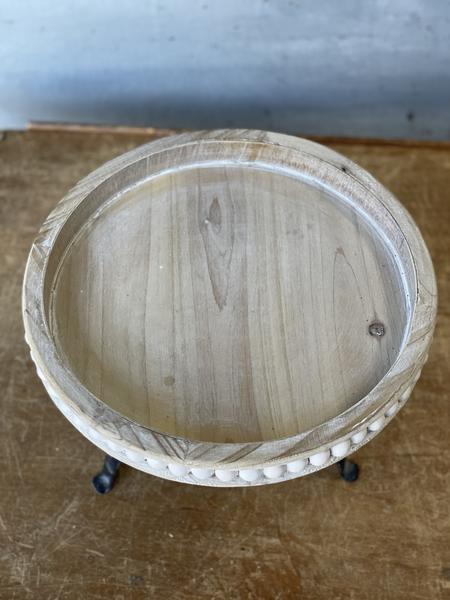 Beaded Tillery Pedestal , The Feathered Farmhouse