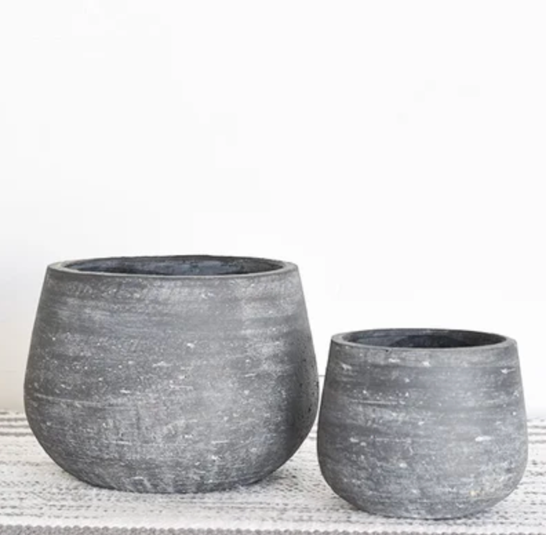 Black Grain Planter, Feathered Farmhouse