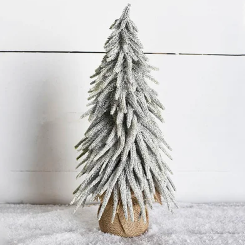 Frosted Burlap Trees