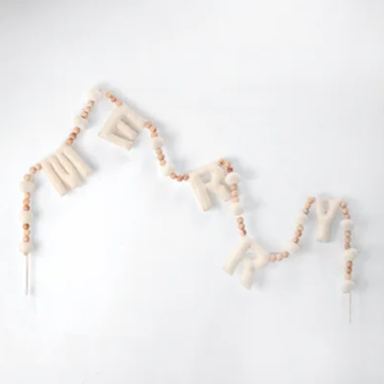 Felt Merry Garland, Feathered Farmhouse