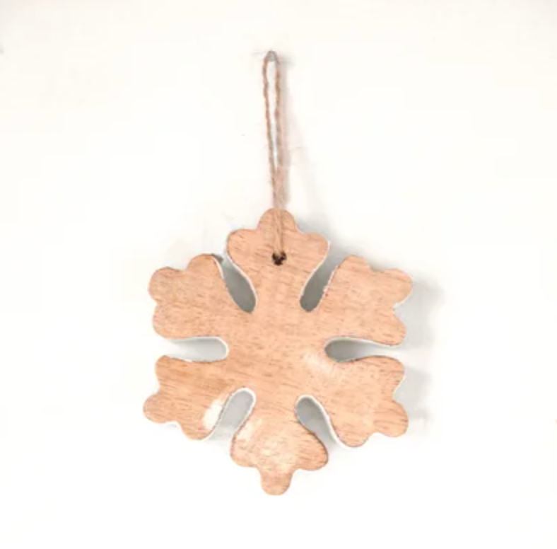 White Wash Snowflake Ornament