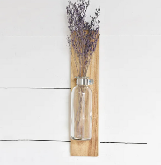 Clear Wood Wall Vase, The Feathered Farmhouse