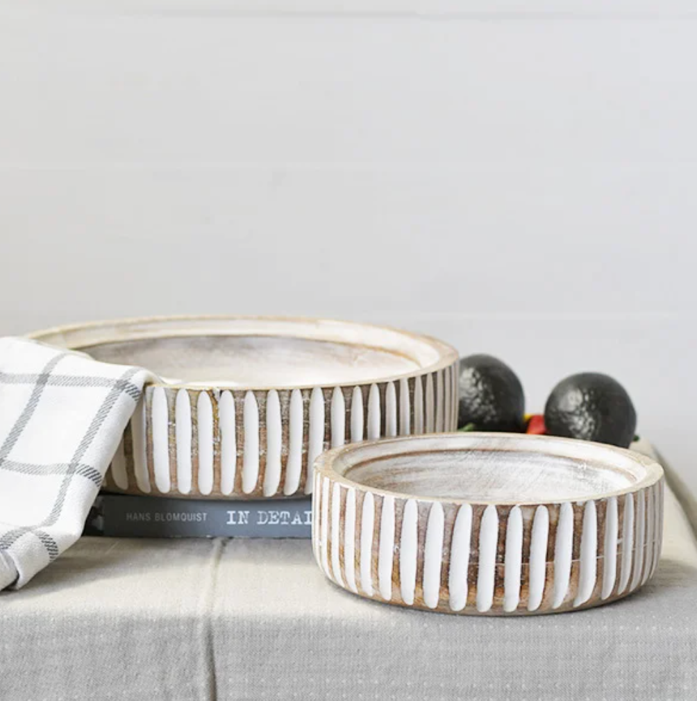 Carved Wood Bowls, The Feathered Farmhouse
