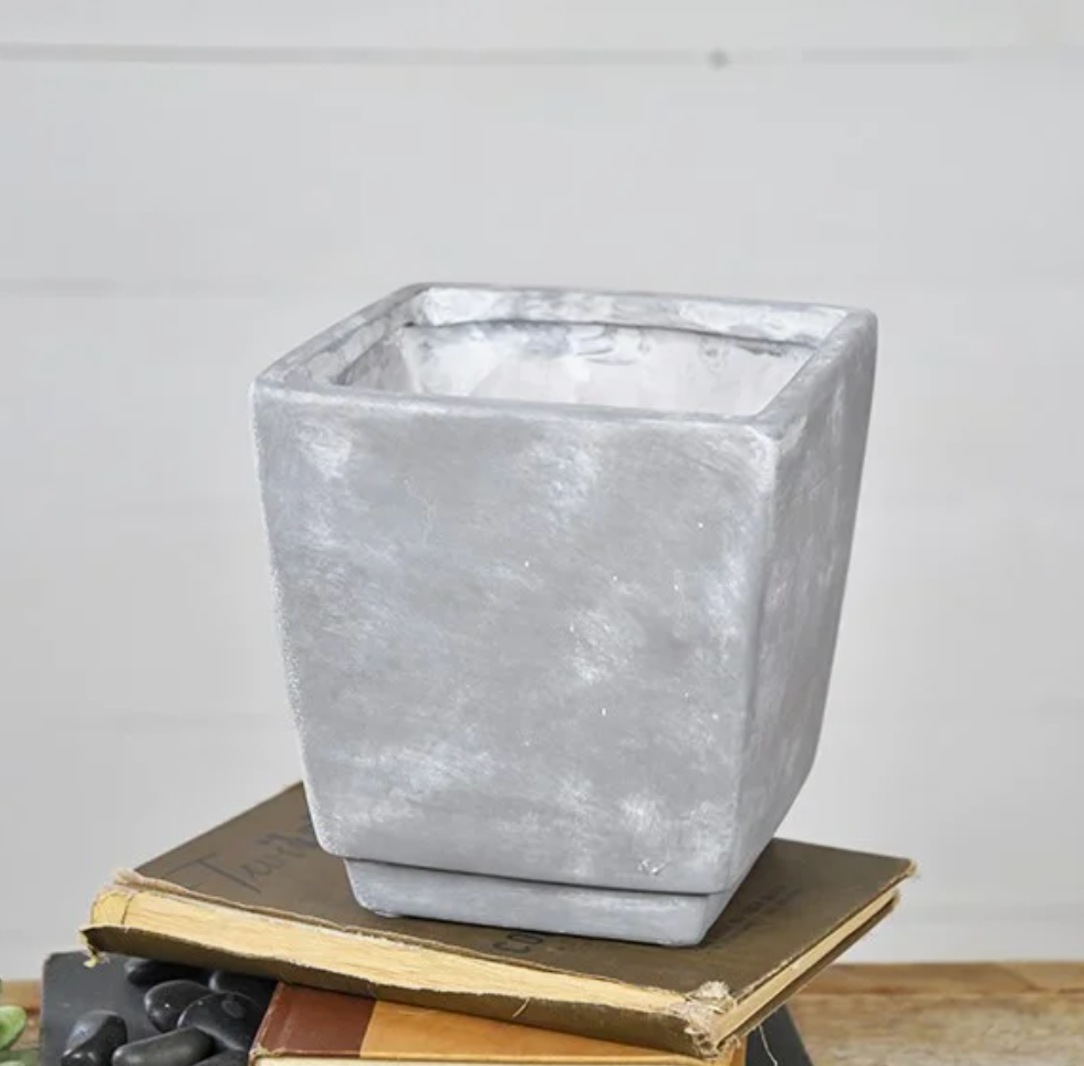 Grey Square Planter