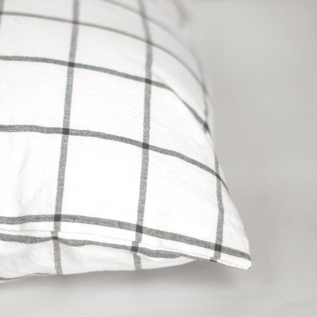 Check Pattern Pillow, the Feathered Farmhouse