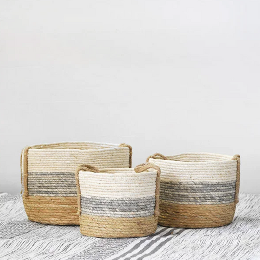 Straw Handled Basket, The Feathered Farmhouse