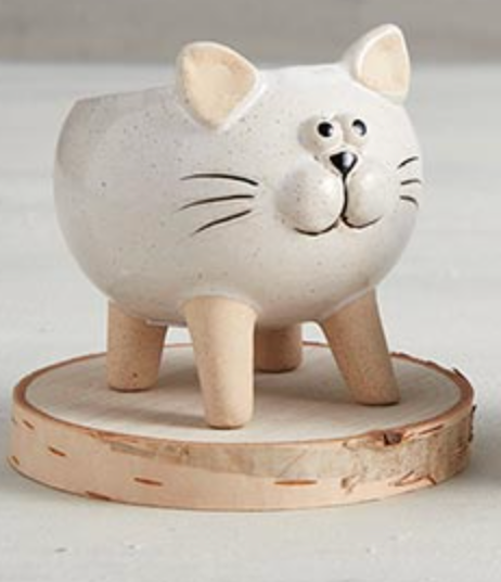 White Cat Planter, The Feathered Farmhouse