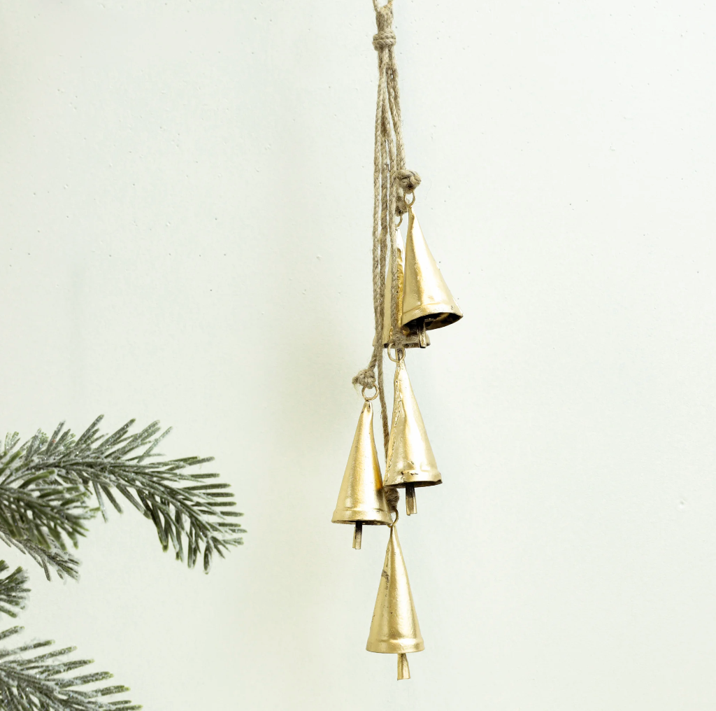 Hanging Gold Cowbells, The Feathered Farmhouse