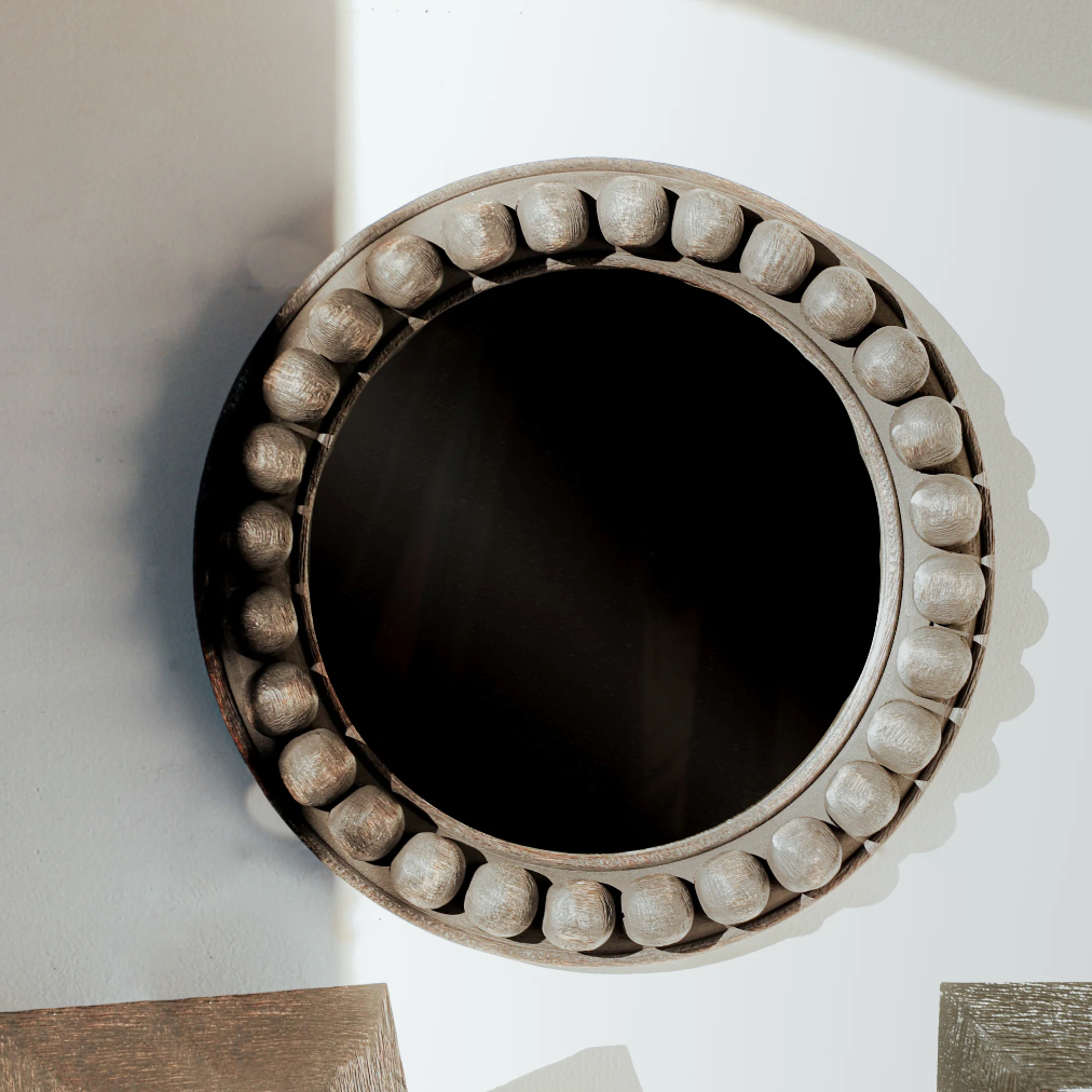 Beaded Mirror, The Feathered Farmhouse
