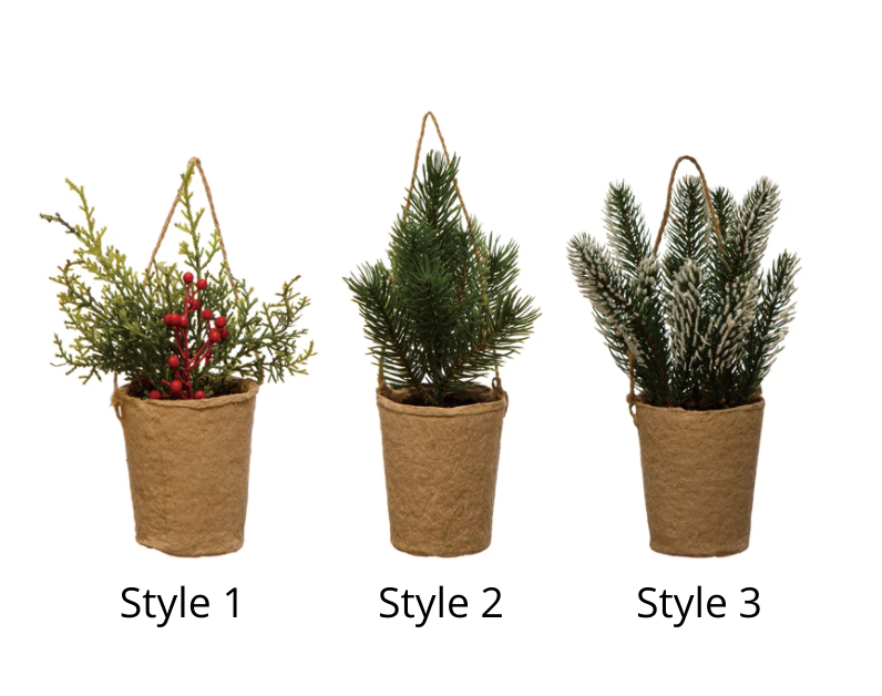 Christmas Greenery + Paper Pot, Feathered Farmhouse